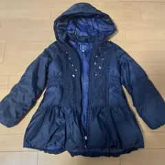 ANNA SUI MINI 　美品　ネイビー ダウンコート フリル　130