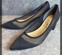 【美品】LE TALON メッシュパンプス ネイビー 23.5cm