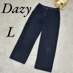 Dazy/ストレートデニム/ズボン/パンツ/ジーンズ/大きめ/カジュアル/L/黒