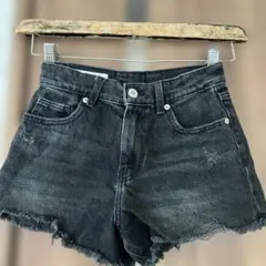 ZARA ザラ　ブラック ダメージショートパンツ 140 デニム　短パン　美品