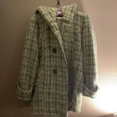 【TK MIX PICE】 フード付きチェックコート