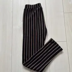 ストライプ ロングパンツ 裏起毛