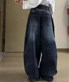 ハイウエスト　ルーズ　ワイドデニム　ZOZO SHEENA