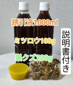日本蜜蜂 ミツロウ100g 巣クズ200g 誘引液セット キンリョウヘン