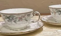 ノリタケ ラヴィサント4468 フラワーカップ&ソーサー 2客セット 廃盤品