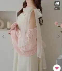 【Ambre Neige】 チュールリボンフレアキャミワンピースのサムネイル
