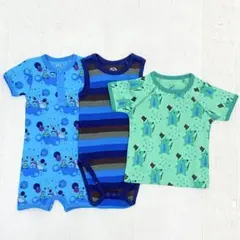 【新品】80 ボーイズ　ロンパース3点セット