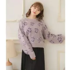 エムズエキサイト☆花柄ニット