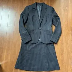 ネイビー ストライプ ジャケット スカート セット