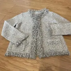 TORRAZZO DONNA ミックス糸ラメ入り フリンジカーディガン