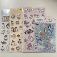 モフサンド　おぱんちゅうさぎぷくっとシール　アクアリウムシール4枚セット