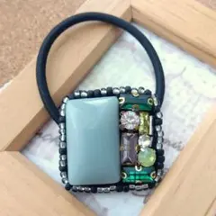 【H-787】ビーズ刺繍ヘアゴム