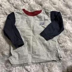 【プティマイン】長袖カットソー グレー ネイビー