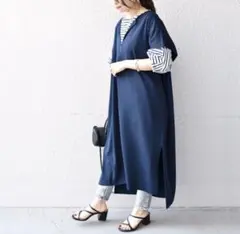 SHIPS　ロングベスト ネイビー