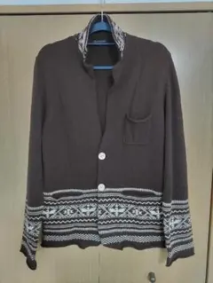 Purple & Yellow エスニック柄カーディガン メンズ 長袖 Mサイズのサムネイル