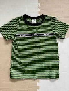 X-GIRL 半袖Tシャツ　緑黒ボーダー