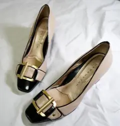 美品！neo rhythm パンプス ヒール 21 1/2 EE ブラウン系