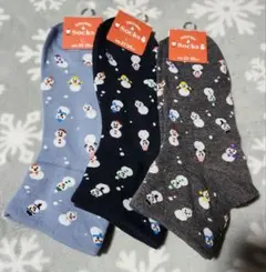 キャンドゥ　スノーマン柄　雪だるま　靴下