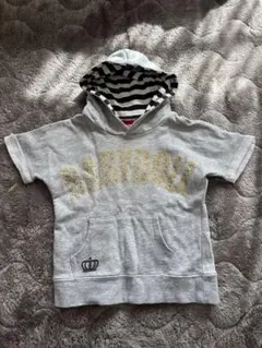 BABY DOLL フード付き半袖パーカー 110cm グレー