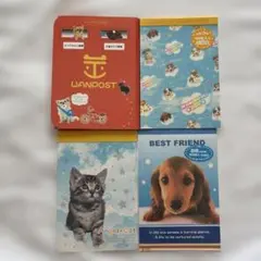 平成レトロ　メモ帳　わんにゃん　わんわん郵便局　エンジェルキャット　レア　犬　猫のサムネイル