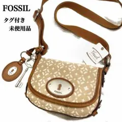 タグ付き✨未使用品 FOSSIL ミニショルダーバッグ　キャンバス×レザー ロゴ