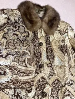 REGINA シルクブレンド ペイズリー ジャケット イタリア製 ミンクファー