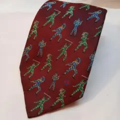 dunhill ダンヒル ネクタイ シルク100% 人物柄 ボルドー