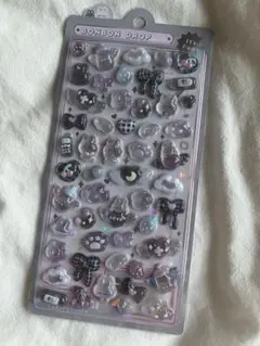 【匿名配送】ボンボンドロップシール　しろくろボンボン