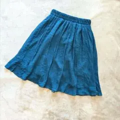 チャームベリーチック　膝丈フレアスカート　ターコイズ　Ⅿ　ウエストゴムのサムネイル