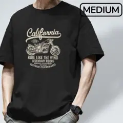 M/L相当 ビッグTシャツ 新品 プリント バイク tシャツブラック綿100%