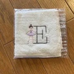 【新品】バレリーナ刺繍 ホワイトタオルハンカチ