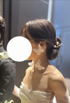 【着画あり】Bliss バタフライ 二連ピアス ウェディング