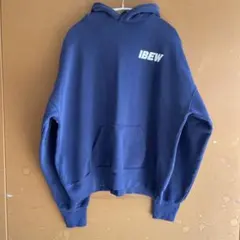 希少90sヴィンテージ 古着IBEW ロゴ フード付きパーカー ネイビー