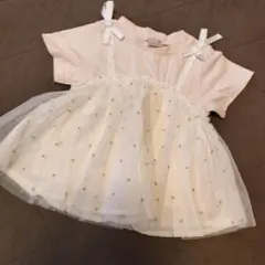 petit main ホワイトピンクチュニック 90cm