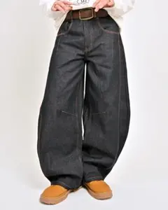 L2156 black L リジットバルーンデニム 地底人ONLINE