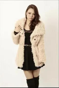 LIP SERVICE ファーコート サイズＬ