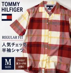美品 TOMMY HILFIGER チェック 半袖 シャツ M トミーのサムネイル