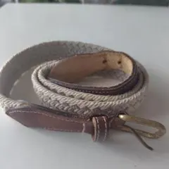 カジュアル編み込みベルト ベージュ ブラウン