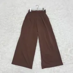 ジーユー カットソーカラーフレアスラックス 伸縮性あり 美シルエット Z8894