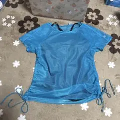 【新品未使用】adidas レディース シャツ 青 × 黒 Lサイズ