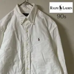 90s RALPH LAUREN（ラルフローレン）ボタンダウンシャツ/ホワイト
