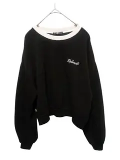 【N0001】SUREVE ブラック スウェット トレーナー 短丈