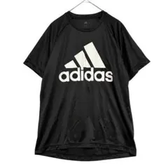 アディダス　ロゴプリント ドライTシャツ　黒　M