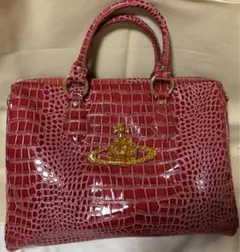 ヴィヴィアンウエストウッド　Vivienne クロコ型押しハンドバッグ