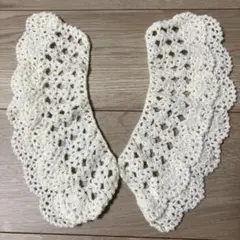 アイボリー ニットレース風 つけ襟