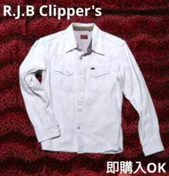 R.J.B アールジェイビー ウエスタンシャツ 総柄 ダイヤ ステッチ 長袖