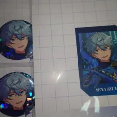 あんスタ　プロセカ　コラボ　ぱしゃっつ、缶バッジ　瀬名泉　ラバーキーホルダー