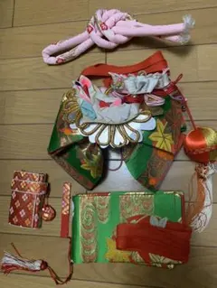 タイムセール　女児　帯　腰紐など、七五三　ユーズド　5点セット