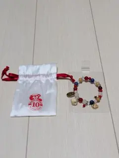 【未使用品】ダッフィー 10周年 天然石ブレスレット 東京ディズニーシー