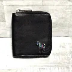 美品！ポールスミス 2つ折 財布 マルチカラー ゼブラ ラウンド ブラック